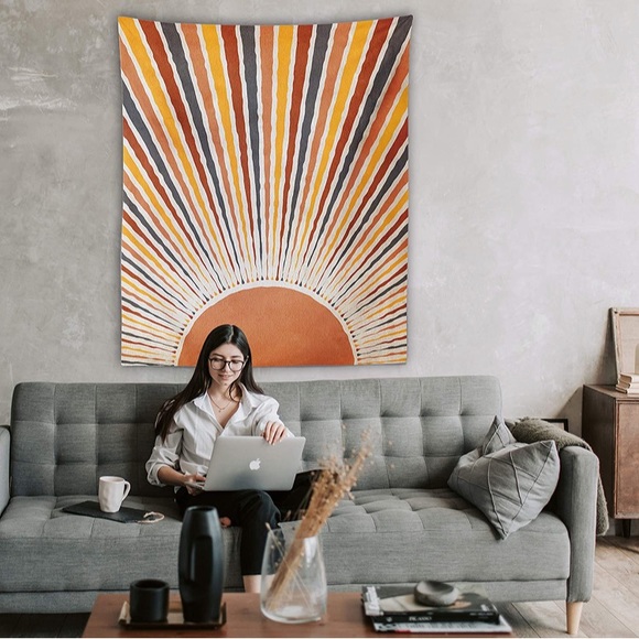 Boho Sunset/Sunrise Hippie Indie Mandala Tapestry Art Yoga Mat/Room/Dorm Decor - Picture 5 of 7